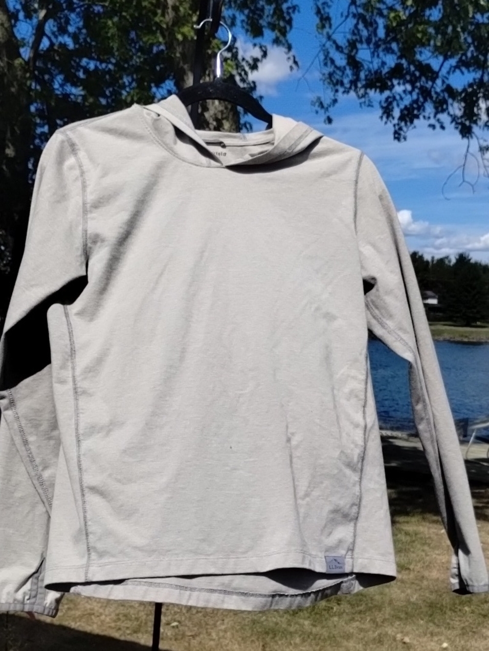 L.L. Bean Tan Kids Hooded Long-Sleeve Shirt